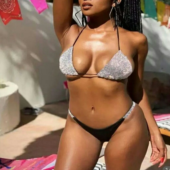 Other - Crystal Rhinestone Micro Bikini Thong Swimsuit 202